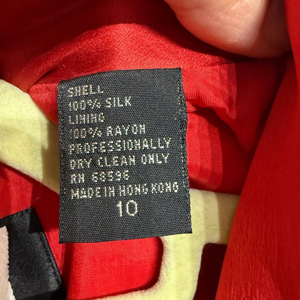 DKNY Red Silk Vintage Blazer Sz 10 - Picture 6 of 12